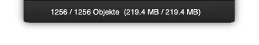 Statusanzeige: 1256 / 1256 Objekte (219,4 MB)